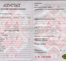 Аттестат о Полном Среднем Образовании Беларуси 2016г в Рязани